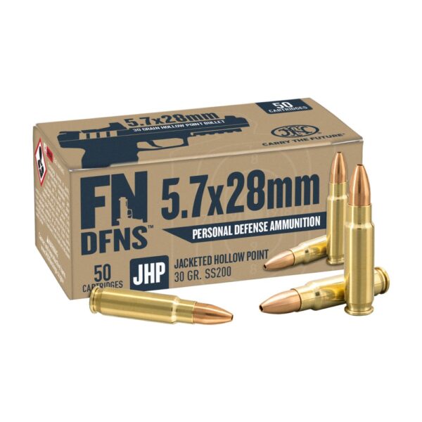 an image of the product FN DFNS SS200 5.7x28mm FN 30 Gr. Jacketed Hollow Point- Box of 50 - 10700030