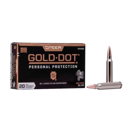 an image of the product Speer Gold Dot .223 Remington 55 Gr. Gold Dot Soft Point- Box of 20 - 24468