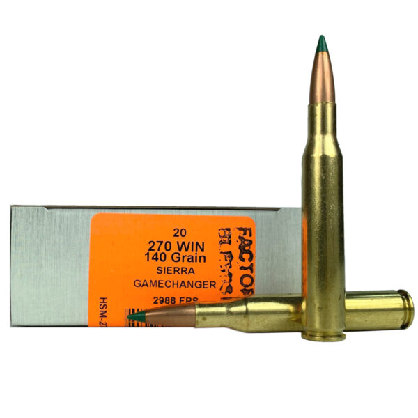 an image of the product HSM Factory Blemish .270 Winchester 140 Gr. Sierra GameChanger- Box of 20 - 270-16-N-FB