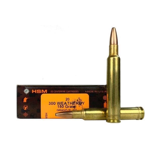 an image of the product HSM Factory Blemish .300 Weatherby Magnum 150 Gr. Grand Slam Soft Point- Box of 20 - 300WBY-7-N-FB