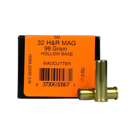 an image of the product HSM .32 H&R Magnum 98 Gr. Hollow Base Wadcutter- Box of 50 - 32HR-3-N