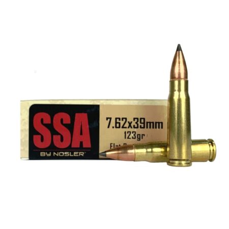 an image of the product Nosler SSA 7.62x39mm 123 Gr. Tipped Flat Base- Box of 20 - 75070