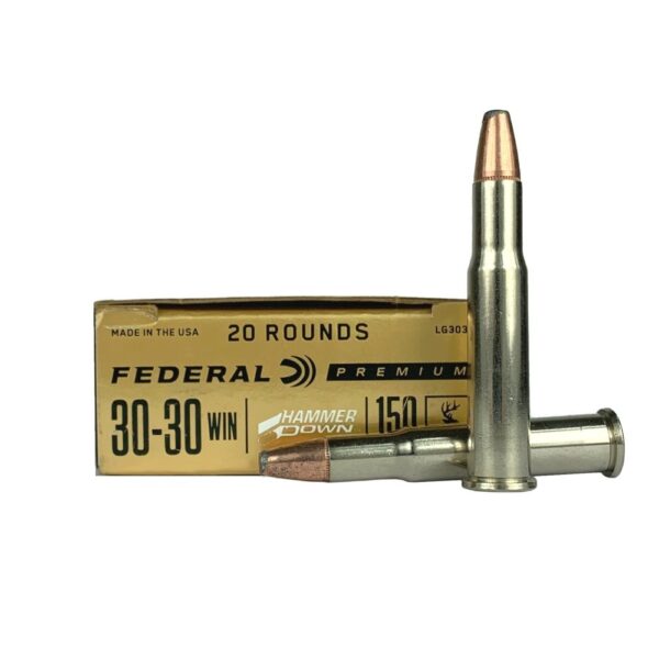 an image of the product Federal Premium .30-30 Winchester 150 Gr. Hammer Down Bonded Soft Point- Box of 20 - LG30301