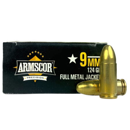 an image of the product Armscor Precision 9mm Luger 124 Gr. Full Metal Jacket- Box of 50 - 50041PH