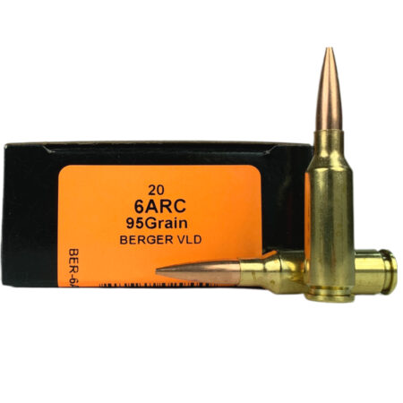 an image of the product HSM 6mm ARC 95 Gr. Berger VLD Hollow Point Boat Tail- Box of 20 - 6ARC95VLD