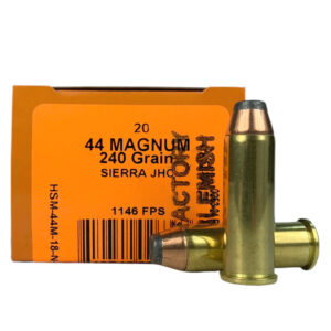 HSM Factory Blemished .44 Magnum 240 Gr. Sierra Jacketed Hollow Cavity- Box of 20- 44M-18-N-20-FB