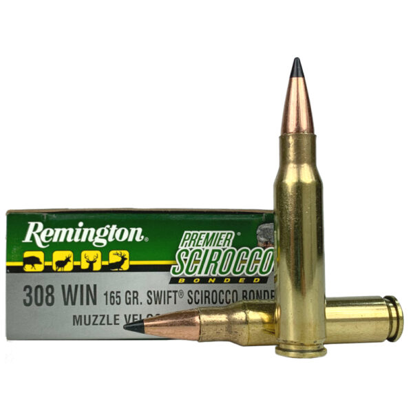 Remington Premier .308 Winchester 165 Gr. Bonded Swift Scirocco II- Box of 20- PRSC308WB