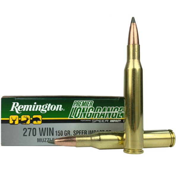 Remington Premier Long Range .270 Winchester 150 Gr. Speer Impact Polymer Tip Boat Tail- Box of 20- RLR270W