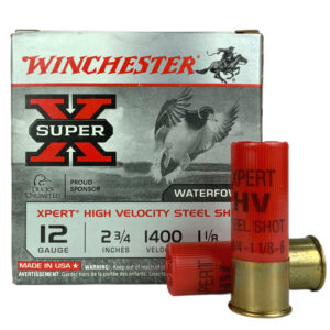 an image of the product Winchester Super-X High Velocity 12 Gauge 2-3/4" 1-1/8 oz #6 Xpert Steel Shot- Lead Free- Box of 25- WEX12H6